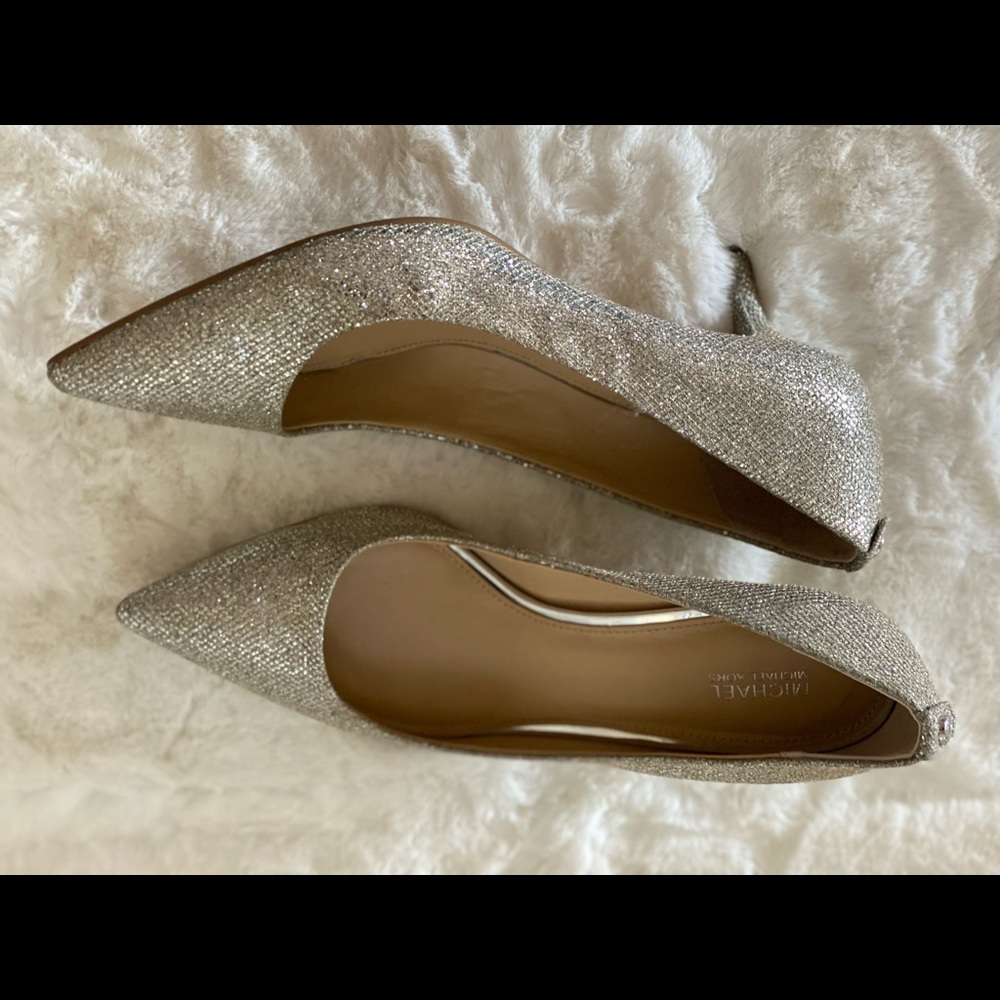 Size 8.5 Michael Kors Silver Sparkling Heels